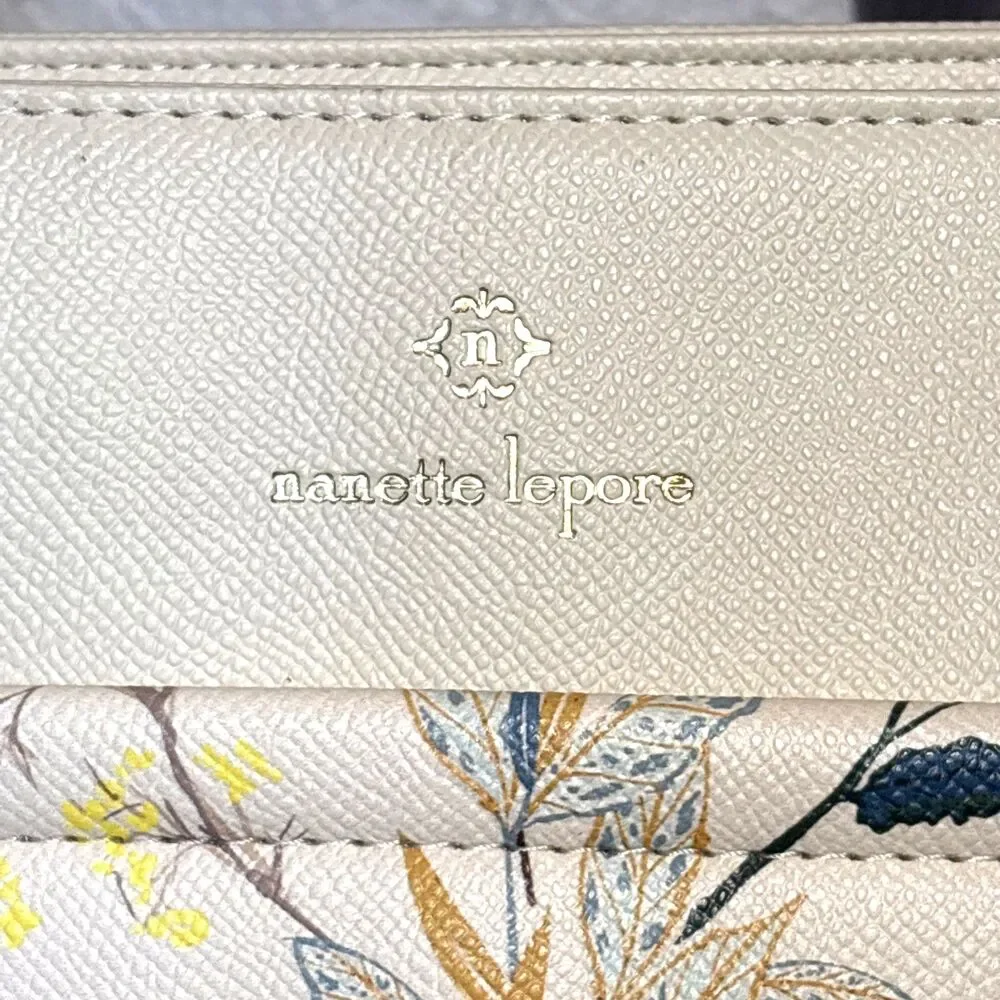 Nanette Lepore Makena Summer Botanical Floral Tote Bag Shopper Cream New NWT